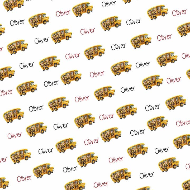 Schoolbus gepersonaliseerde kerstcadeauverpakking voor wholesale door Potter's Printing