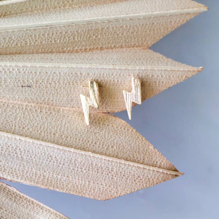 Mesa Blue - Wholesale Stud/Post Earrings - Lighting Bolt Stud Earrings1