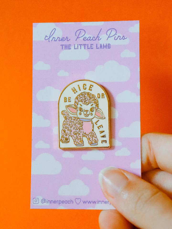 Lamby Pin for wholesale by Inner Peach Design