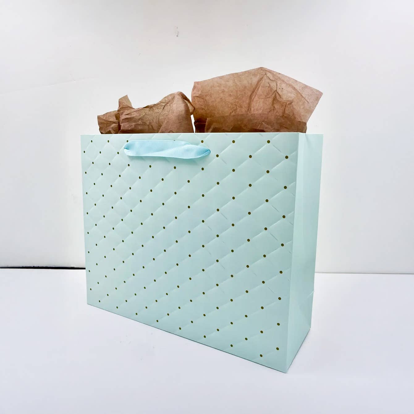 ByHome - Wholesale Gift Bag - 12pcs, tiffany blue dot wavy surface gift bag w/ tissue6