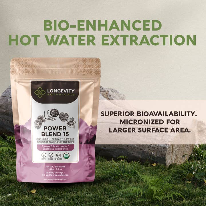Longevity Botanicals - Wholesale Protein/Superfood Powder - 15 Mushroom Blend Powder 100g: Immune & Vitality Supplement5
