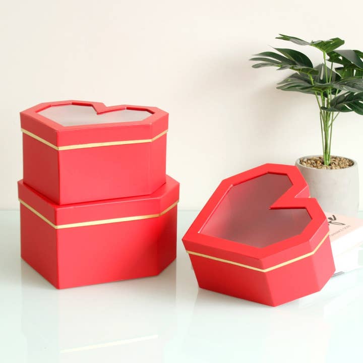 Elegant Design Supply – Engroshandel Pynteæske – Blomsteræske i diamantformet hjerte med klar låg14