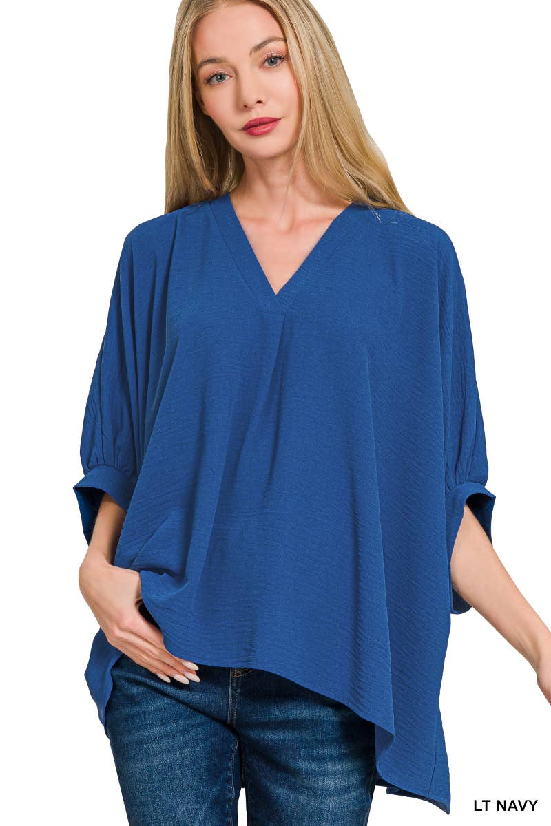 Vanilla Monkey – Engroshandel Bluse - Dame – Vævet Airflow V-hals Puffetrøje med halve ærmer10