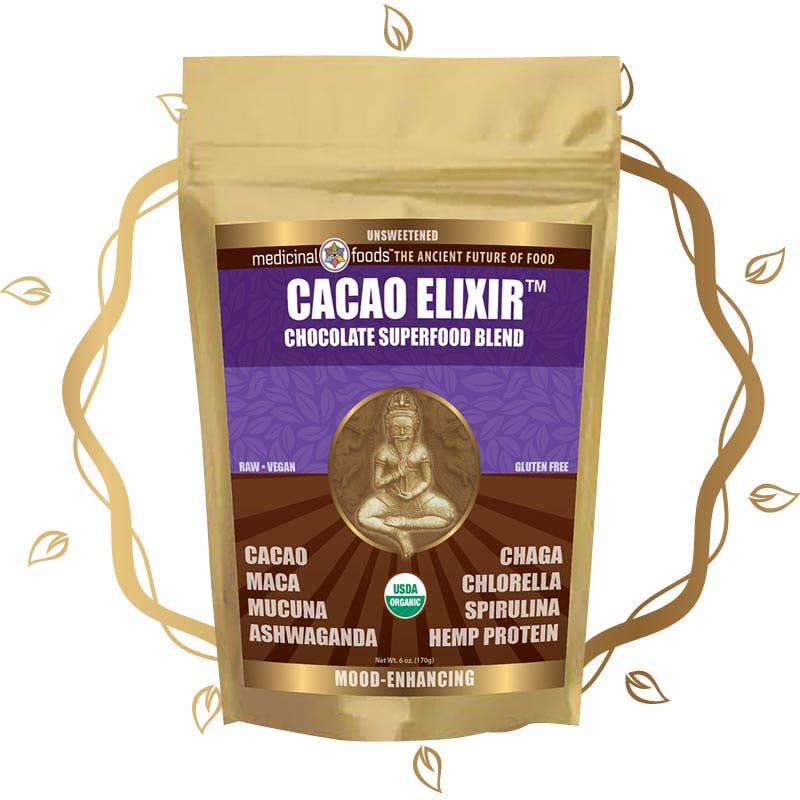 Medicinal Foods, LLC - Vente Préparations/kits pour chocolat chaud - Chocolat chaud sain pour améliorer l'humeur avec élixir de cacao Bev. Mélange0