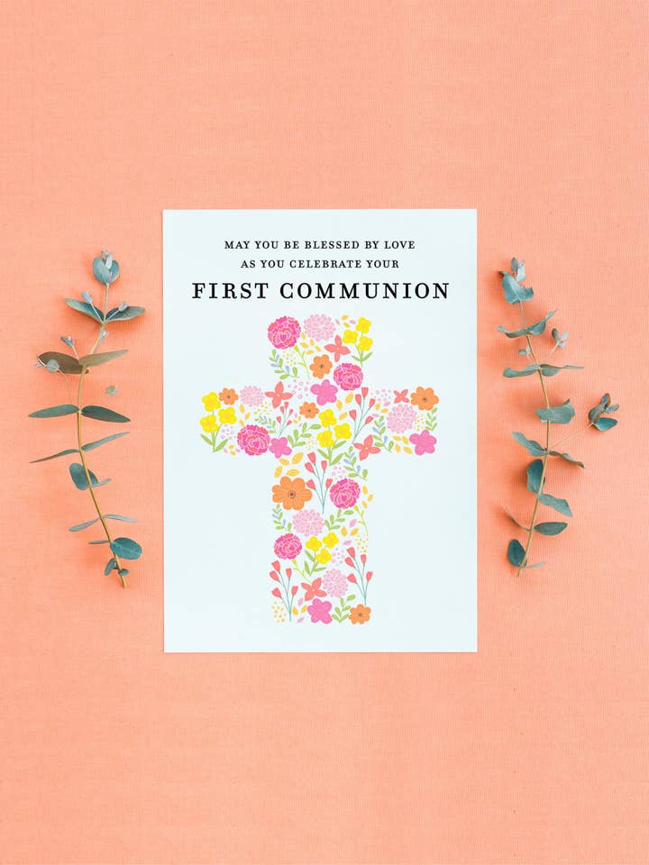 Primeiro Cartão Cruzado Religioso Floral por atacado de The Jewelry Bx