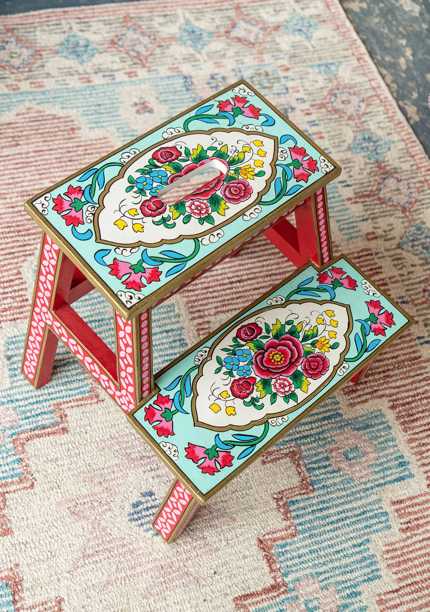 Namaste - Wholesale Stool - Rikisha Hand Painted Step Stool1