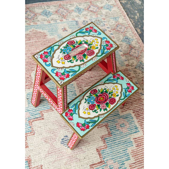 Namaste - Wholesale Stool - Rikisha Hand Painted Step Stool1
