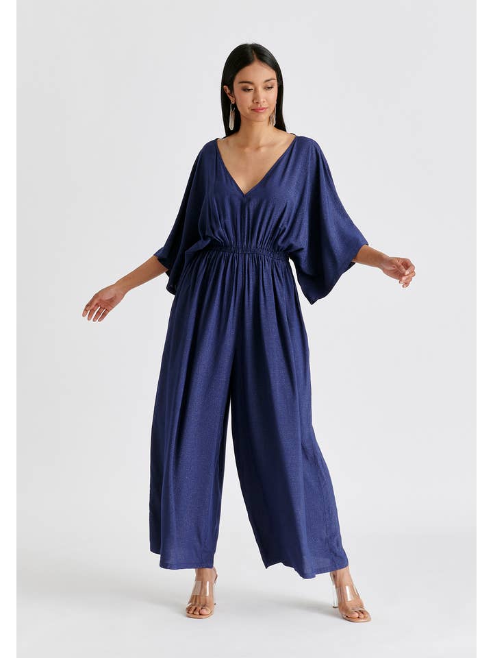 Paisie - Wholesale Jumpsuit - Women's - Sparkled Wide Leg Jumpsuit with Belt3