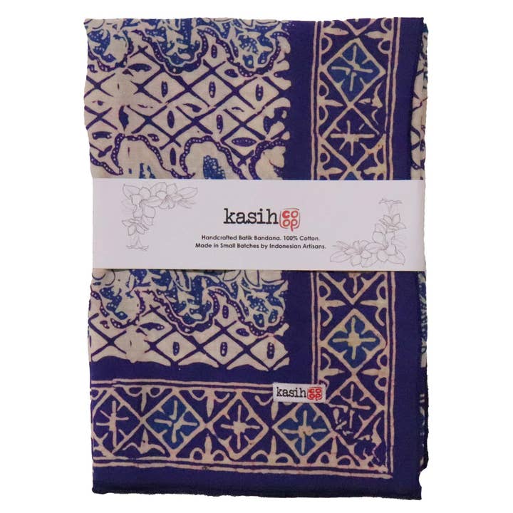 Kasih Co-op – wholesale Bandana – Women's – Batik Bandana, Soft Lightweight Cotton, Vines5