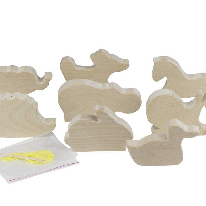 Wooden Animals Cutouts 8pcs for wholesale by PoppyBabyCo