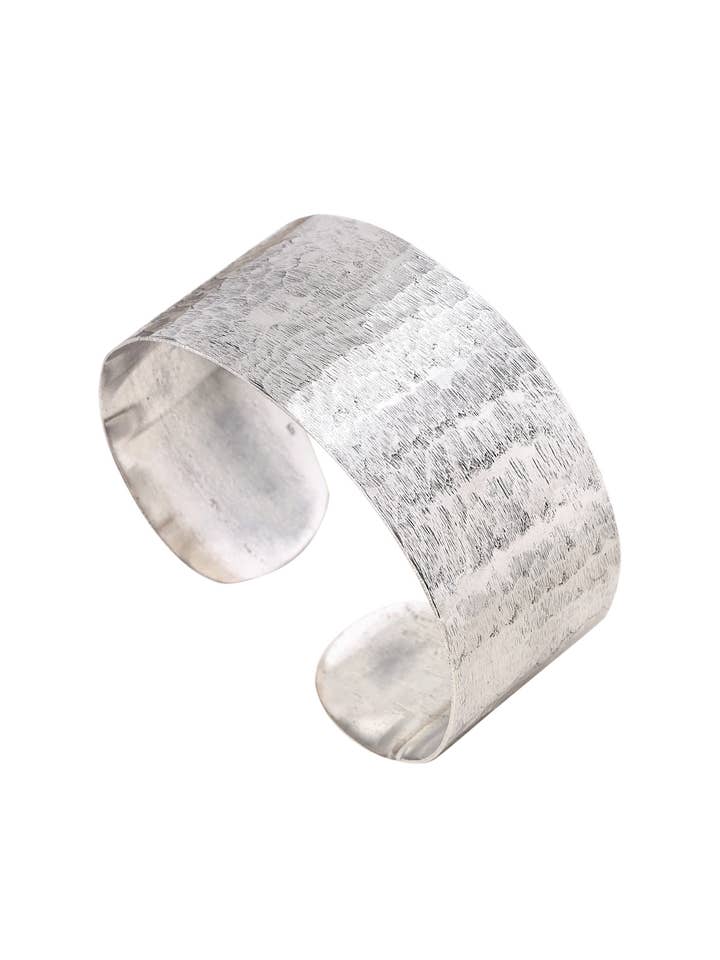 Sterling Silver Hammered & Oxidized Cuff Bracelet - SS for wholesale by Zoey Simmons