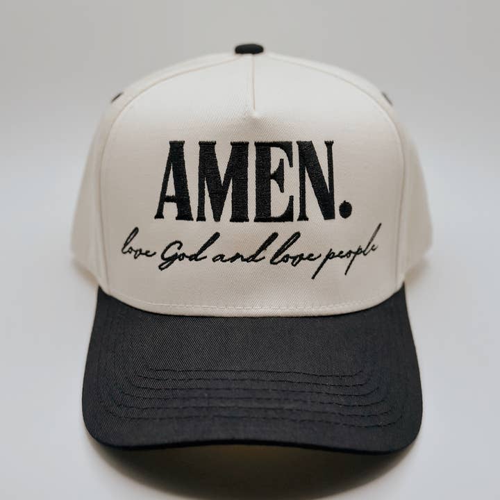 Nash & Co. - Wholesale Truckerpet - Dames - Amen. Houd van God, houd van mensen – Geborduurde canvas hoed0