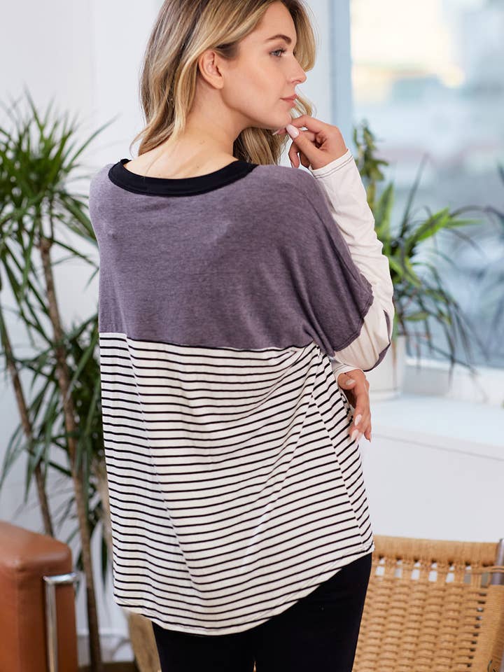 lovely melody - Wholesale Knit Top - Women's - LMT2596-Erika Colorblock Knit Top7
