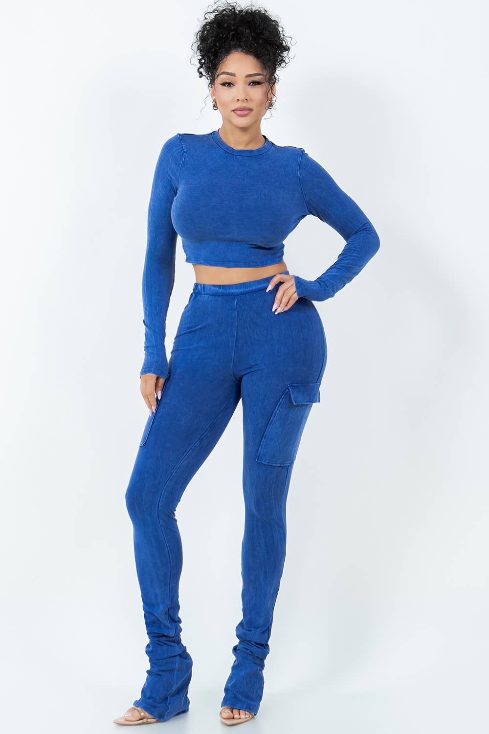 Uptown Apparel - Wholesale Top & Pant Set (NOT Loungewear) - Women's - T6603-B11205 MINERAL WASH COTTON TOP AND PANTS SET3