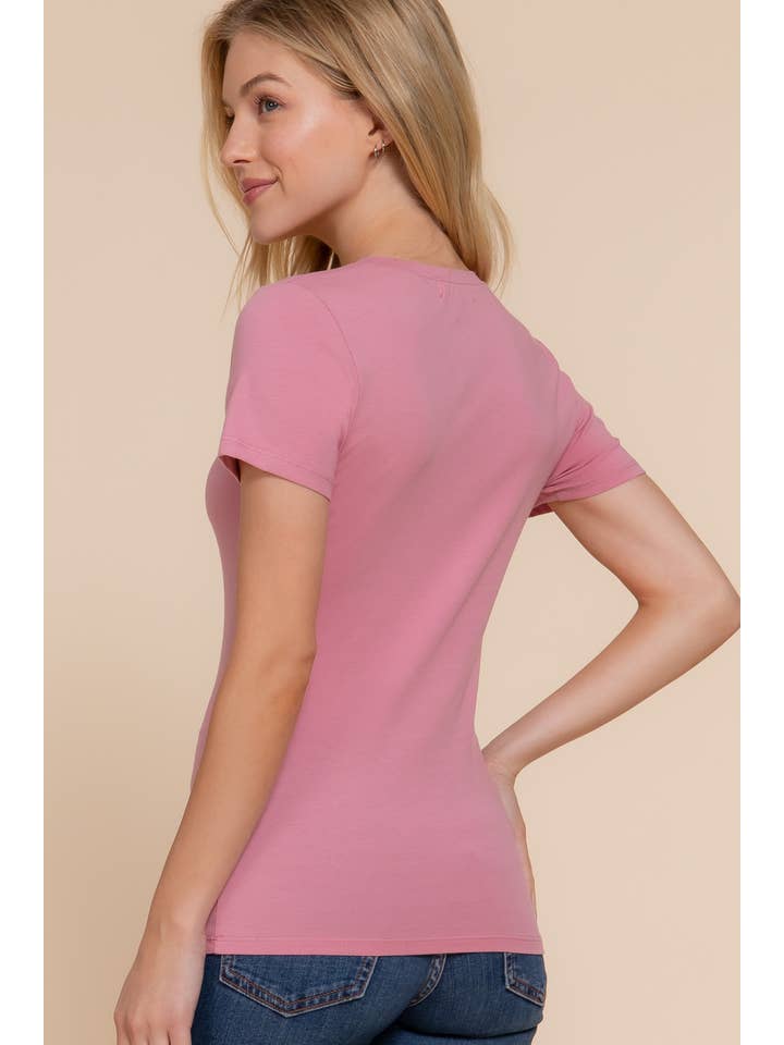 Active Basic | Active USA - Wholesale T-Shirt - Women's - Short Sleeve Cotton Jersey V-neck Top26