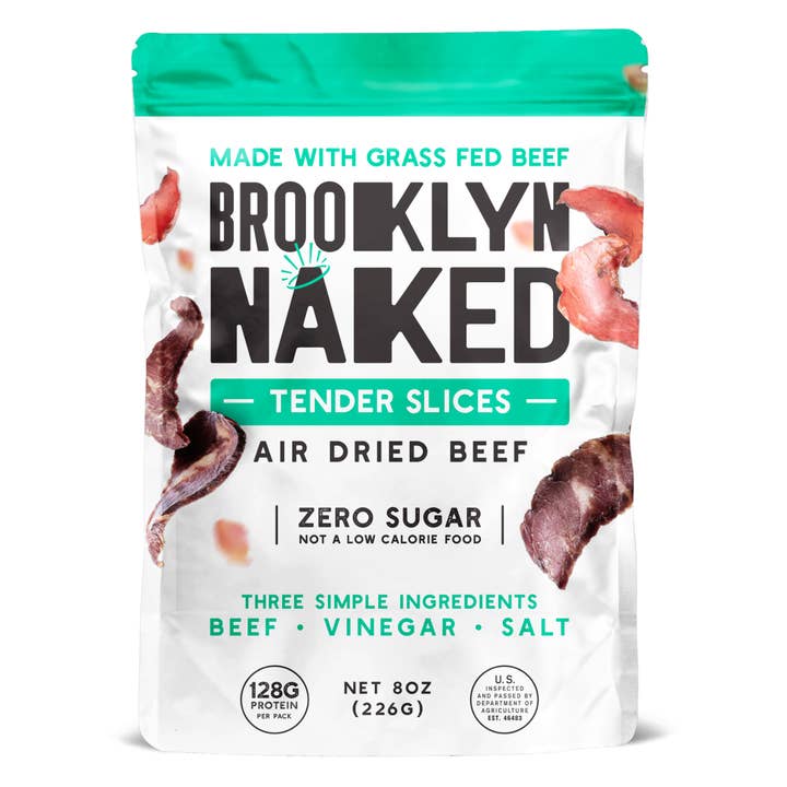 8oz Naked Grass-Fed Zero_Sugar Biltong Tender Jerky for wholesale by Brooklyn Biltong