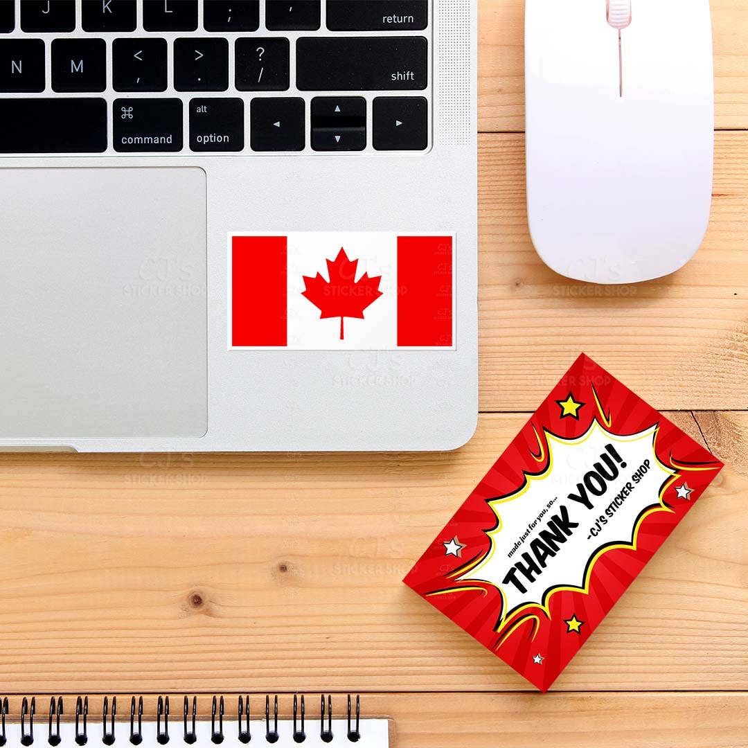 CJ's Sticker Shop - Wholesale Sticker - Canadian Flag Sticker Vinyl Decal1