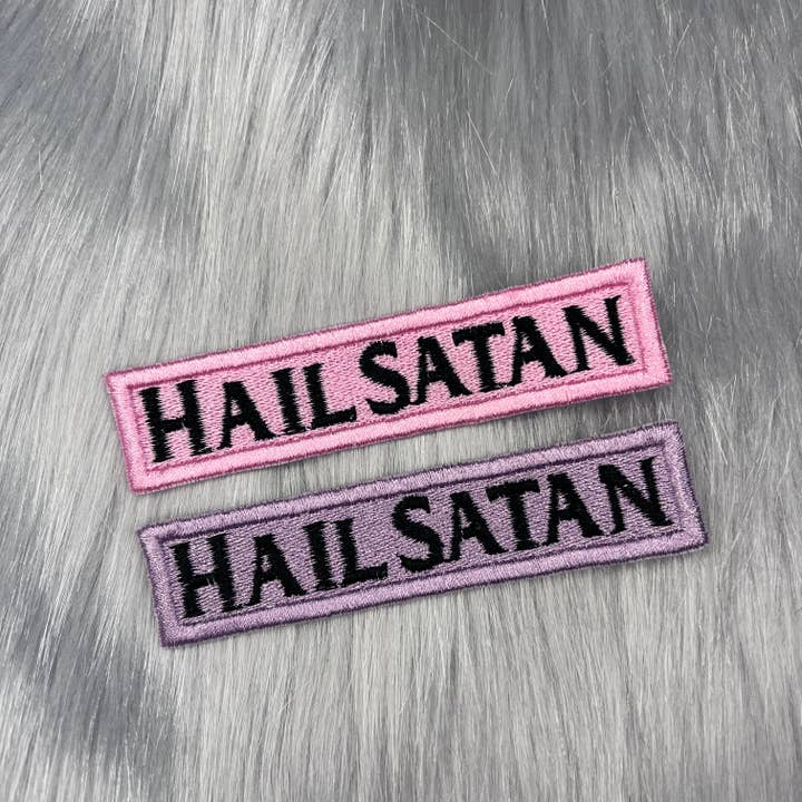 Hail Satan Pastel Embroidered Patch for wholesale by Troublesome Heart