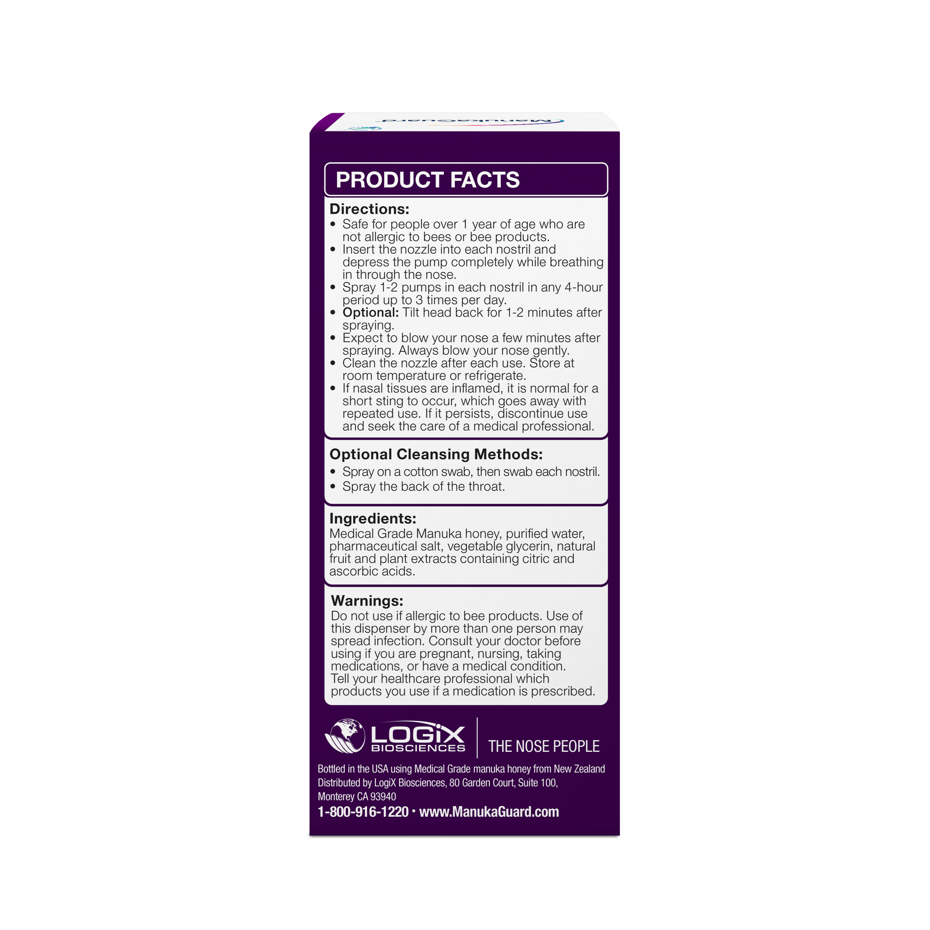 ManukaGuard - Wholesale Nasal Care - Extra Strength Allercleanse Nasal Spray, Medical Grade Manuka Honey MGO 6003
