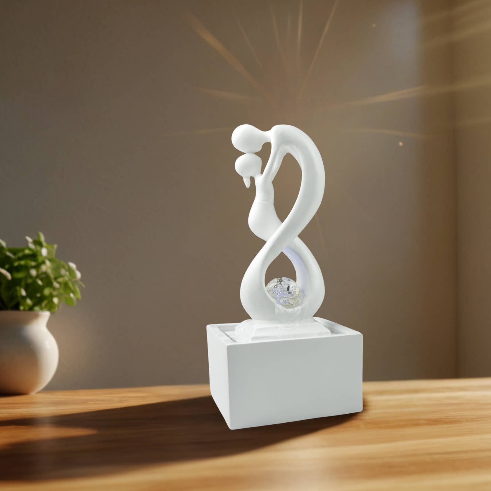 Zen'Arôme - Vente Décorations de table - Fontaine d'Intérieur Moderne Amor Blanc Idée Cadeau6