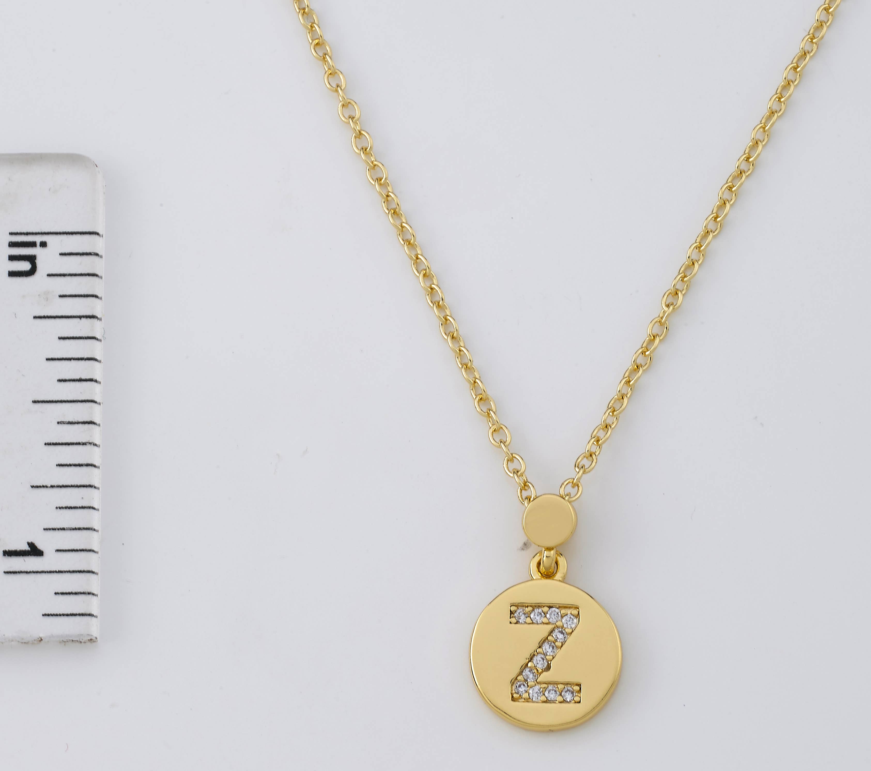 Little Miss Twin Stars - Wholesale Pendant/Charm Necklace - LMTS Classic! Initial Disc Pendant Necklace106