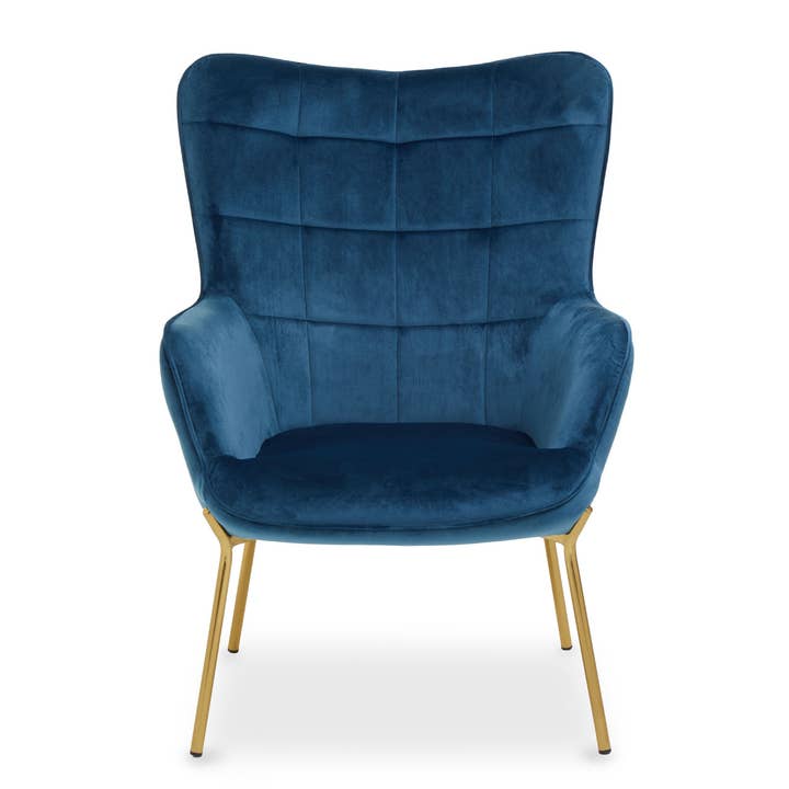 Interiors by Premier – wholesale Chair – Stockholm Blue Velvet Chair
