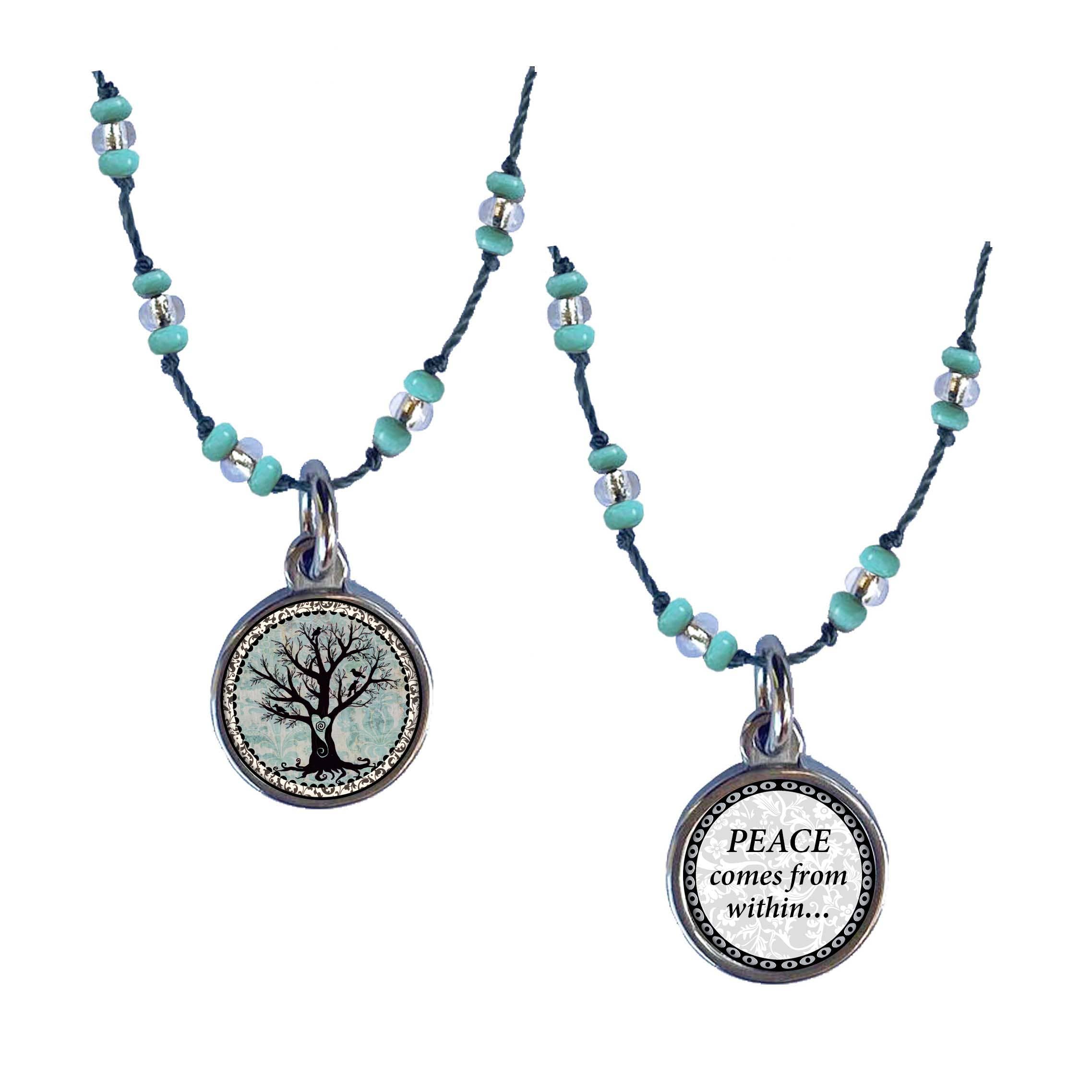 SPIRIT LALA LLC - Vendita all'ingrosso Collana con ciondolo/pendaglio - Collana con cordoncino all'uncinetto - Catena in seta grigia di mare6