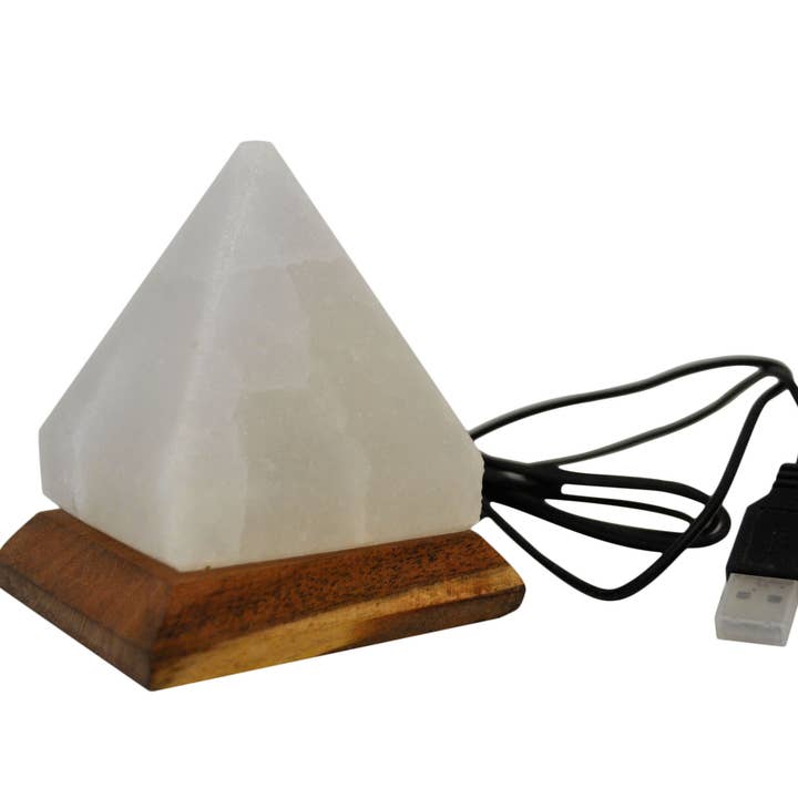 Soorprendimi - IFP ideaforproject srl - Wholesale Accent/Desk Lamp - White pyramid Himalayan salt USB lamp