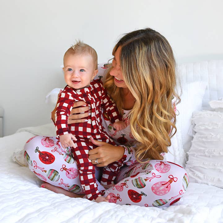Gigi and Max - Wholesale Jumpsuit – Baby - Emery Plaid ZIP Christmas Bamboo Baby One Piece Outfit13