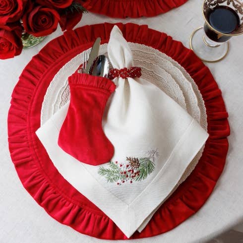 Mini calcetín de terciopelo para venta al por mayor de Arte Italica & Crown Linen Designs