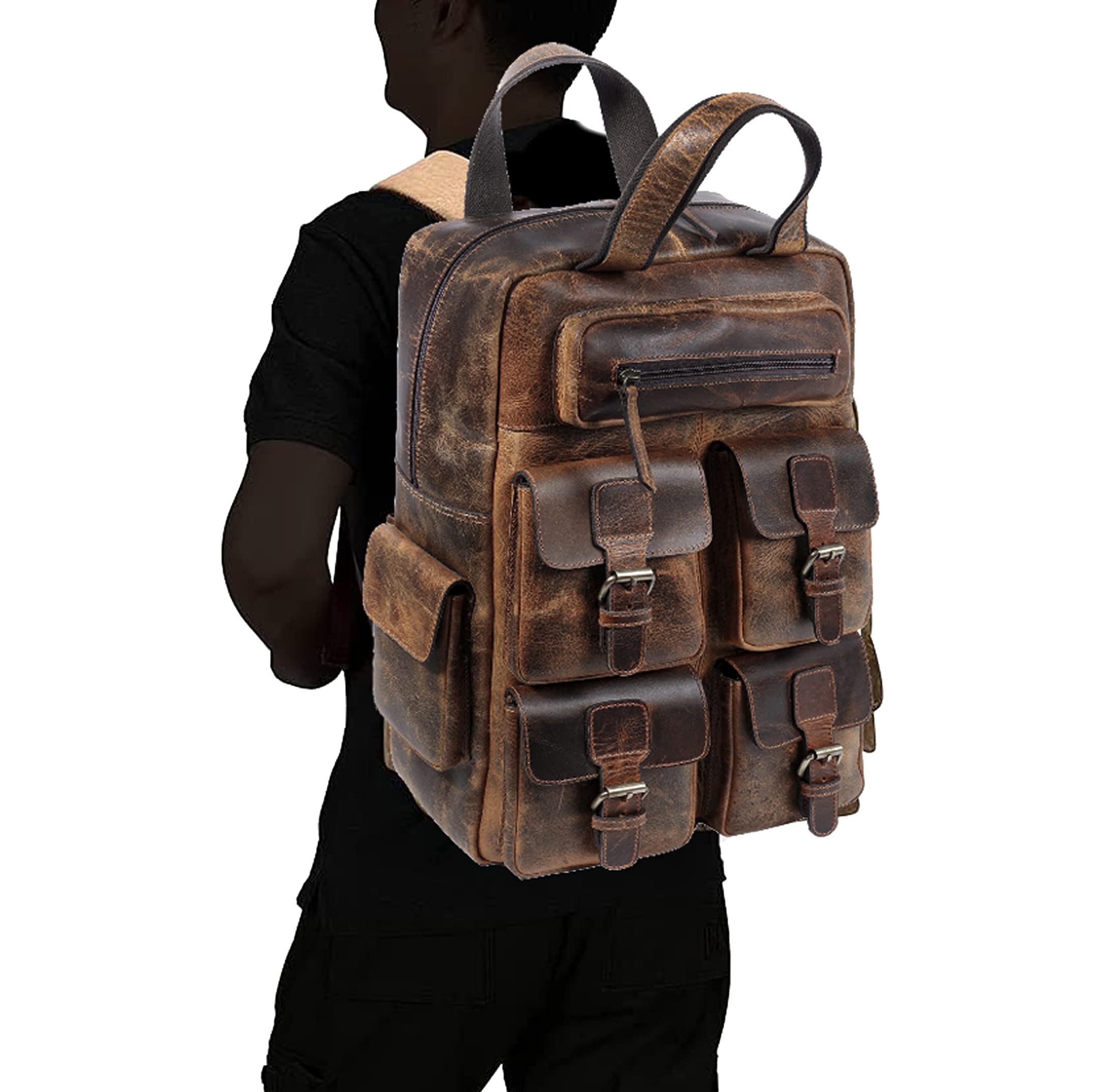 Tuzech Leather - Wholesale Backpack - Unisex - Vintage Leather Backpack – Handmade 16” Rucksack Bag1