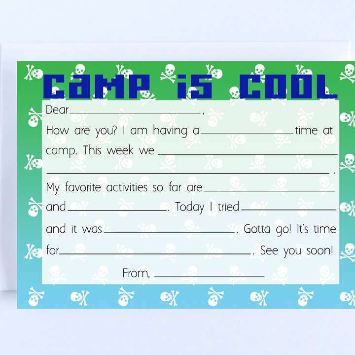 Camp Cards: Ombre Skulls Fill In - Boxed Set of 10 for wholesale by The Cornerstone Studio