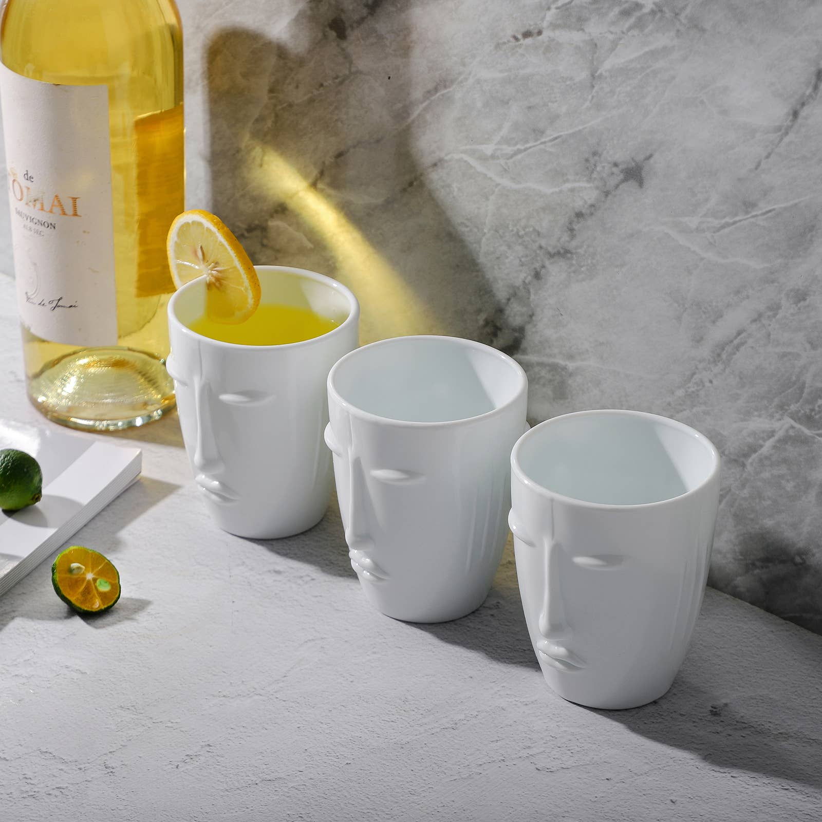 Everest Global - Wholesale Drinking Glass/Cup - Human Face Black/White Tumbler set of 69