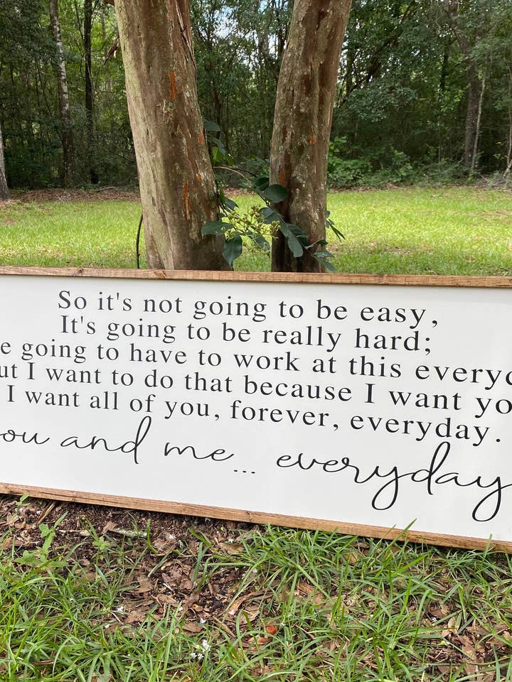 The Notebook Quote Everyday Sign for wholesale by The Blonde Barn