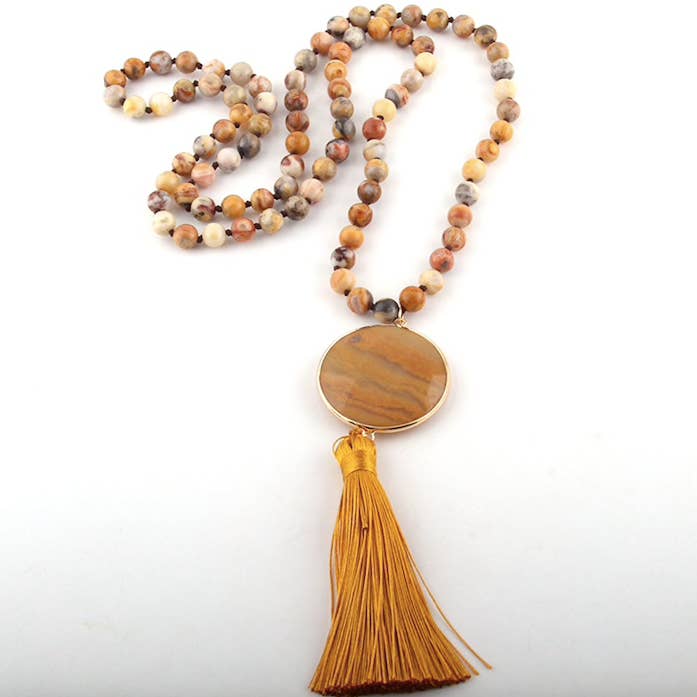 Kate Tuesday Jewelry - Wholesale Pendant/Charm Necklace - Precious Stone Tassel Statement Necklace2