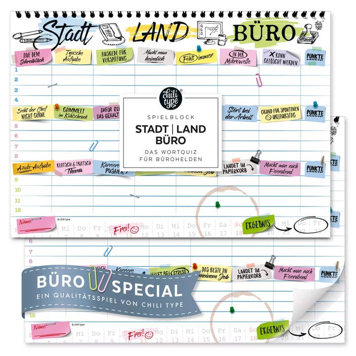 Bureau rural urbain - bloc de jeu DIN A4 pour la vente par chili type