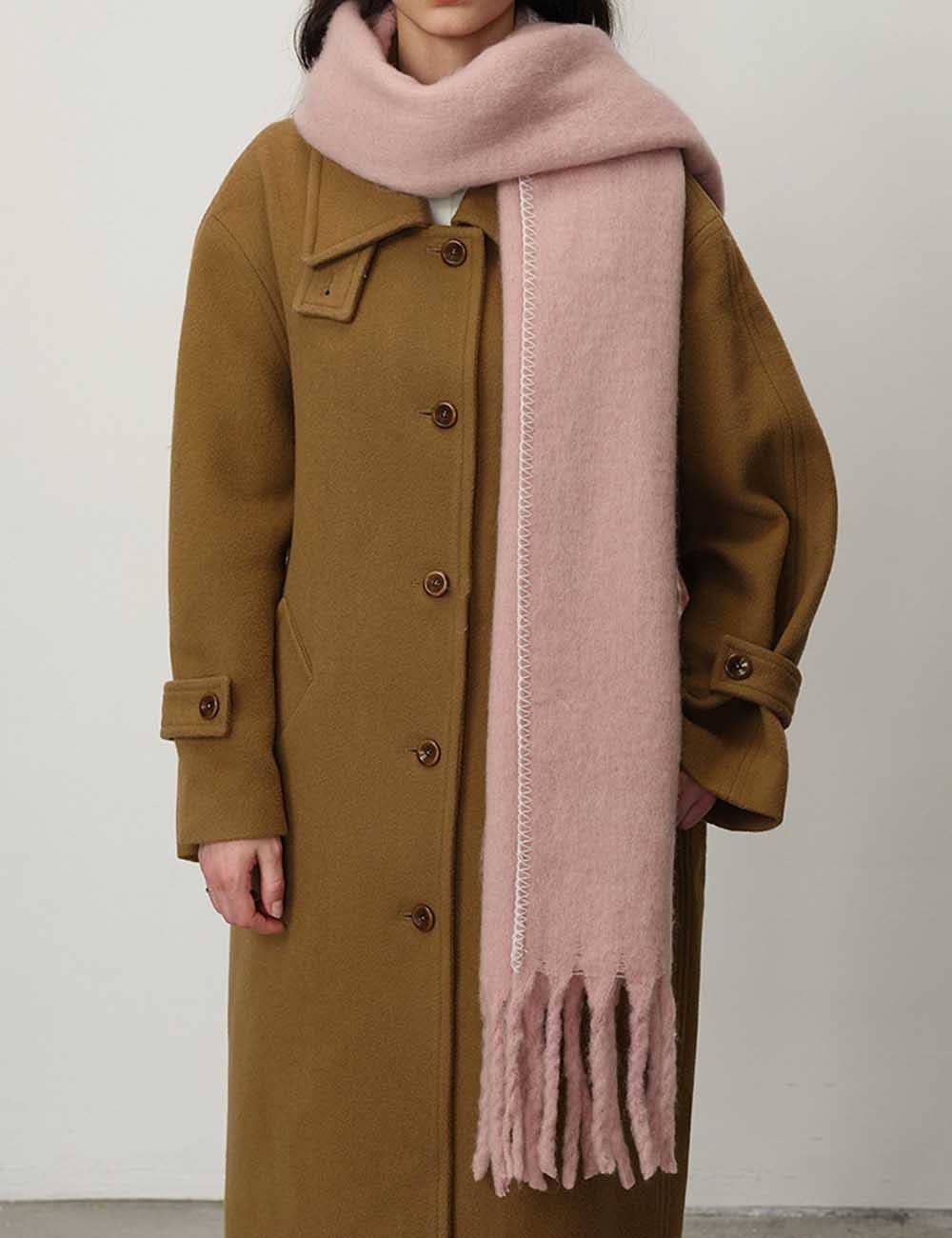 Dipped Shop - Venta al por mayor Bufanda - Mujer - Bufanda de invierno gruesa de cachemira con flecos y forro cálido DP25F6079