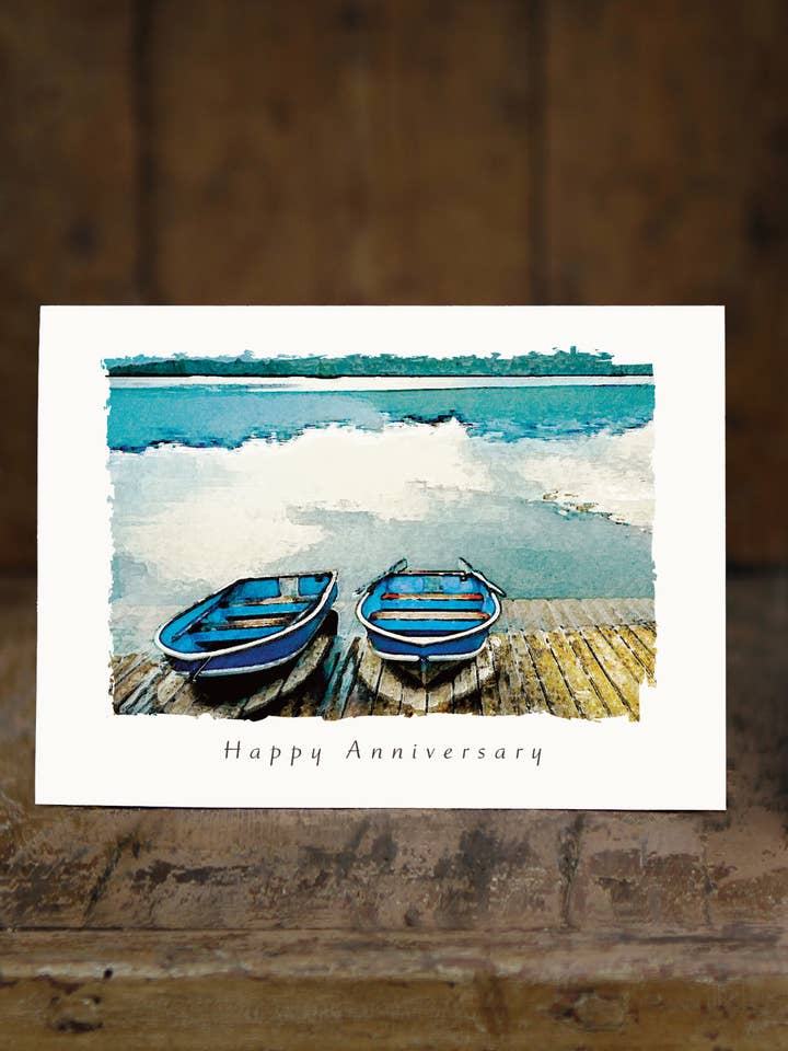 Deux bateaux Carte d'anniversaire de Carol Sullivan pour la vente par Sugarhill Card Co