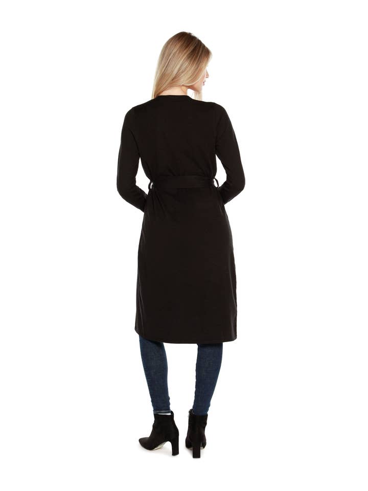 Belldini - Wholesale Cardigan - Women's - Women's Rhinestone Trim Belted Duster Cardigan