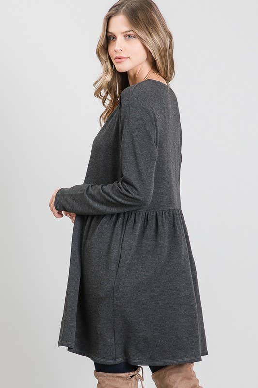 HEIMISH - Vente Cardigan – femme - CARDIGAN OUVERT À VOLANTS UNI EJ5007S AVEC POCHE LATÉRALE9