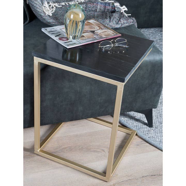 Home67 - Wholesale Side Table - Laptop Table Mitch Marble - Black/Gold
