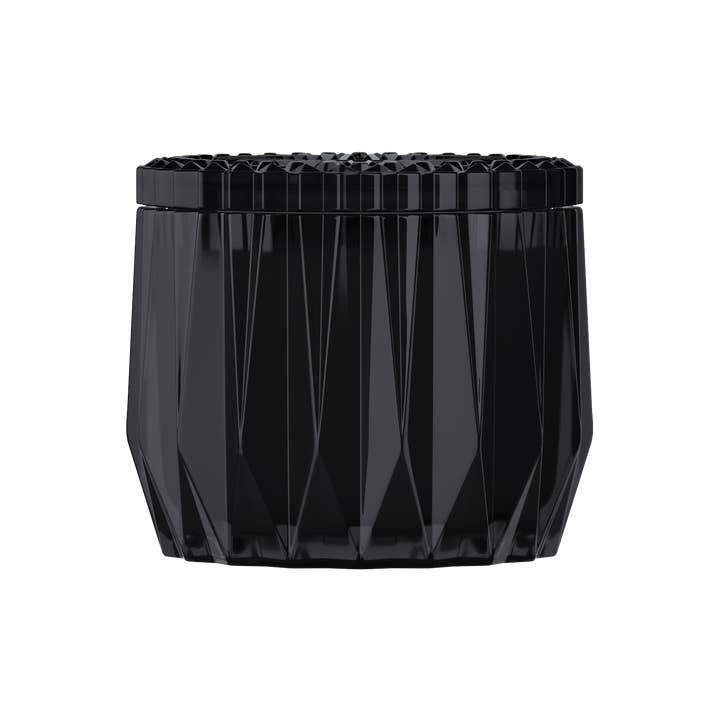 Black Pumpkin Woods 3-wick Faceted Glass Candle for wholesale by HomeWorx by Slatkin + Co.