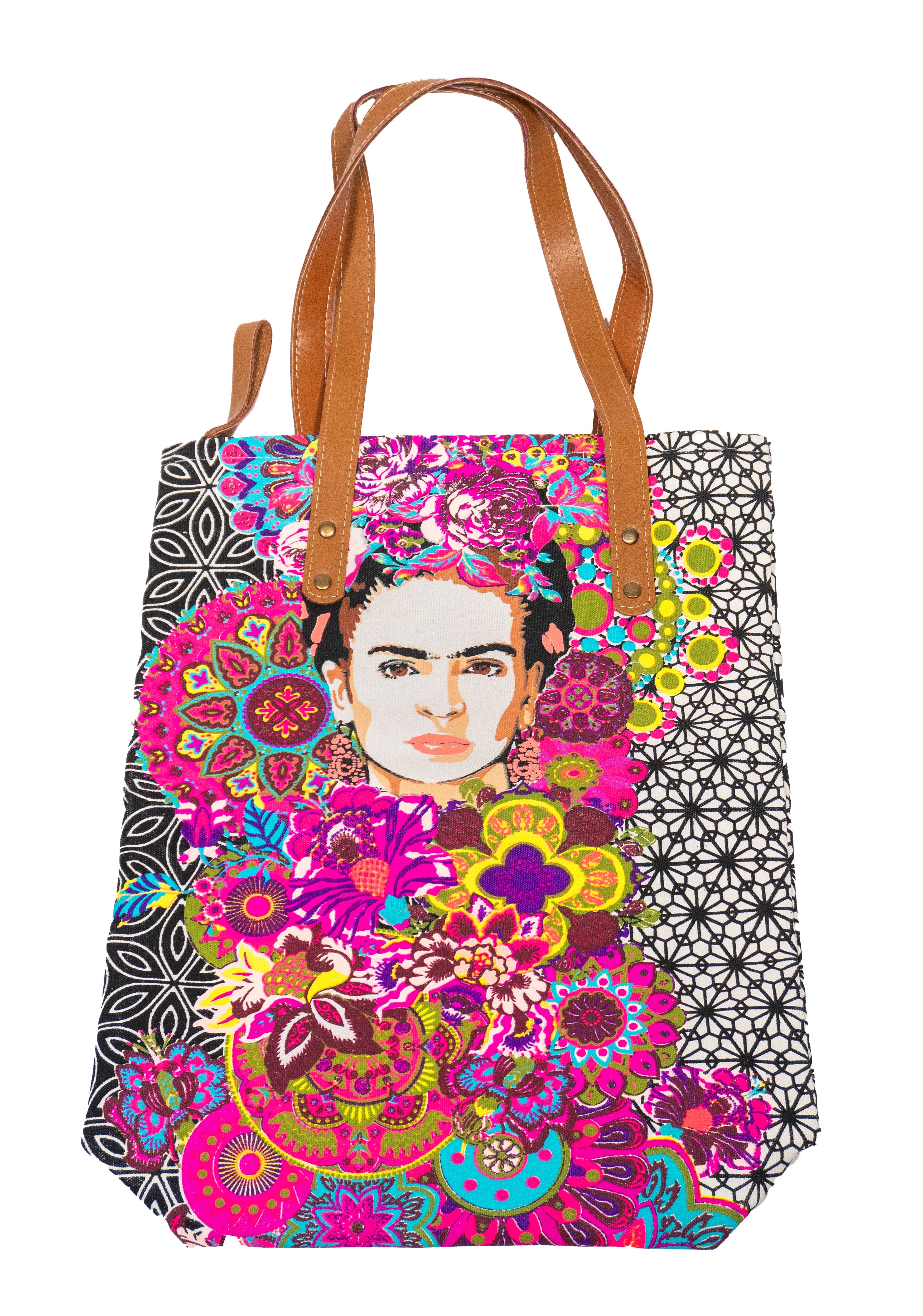 Lumily – Engroshandel Tote bag - Dame – Frida Kahlo Trykt Mulepose med Lynlås - Thailand7
