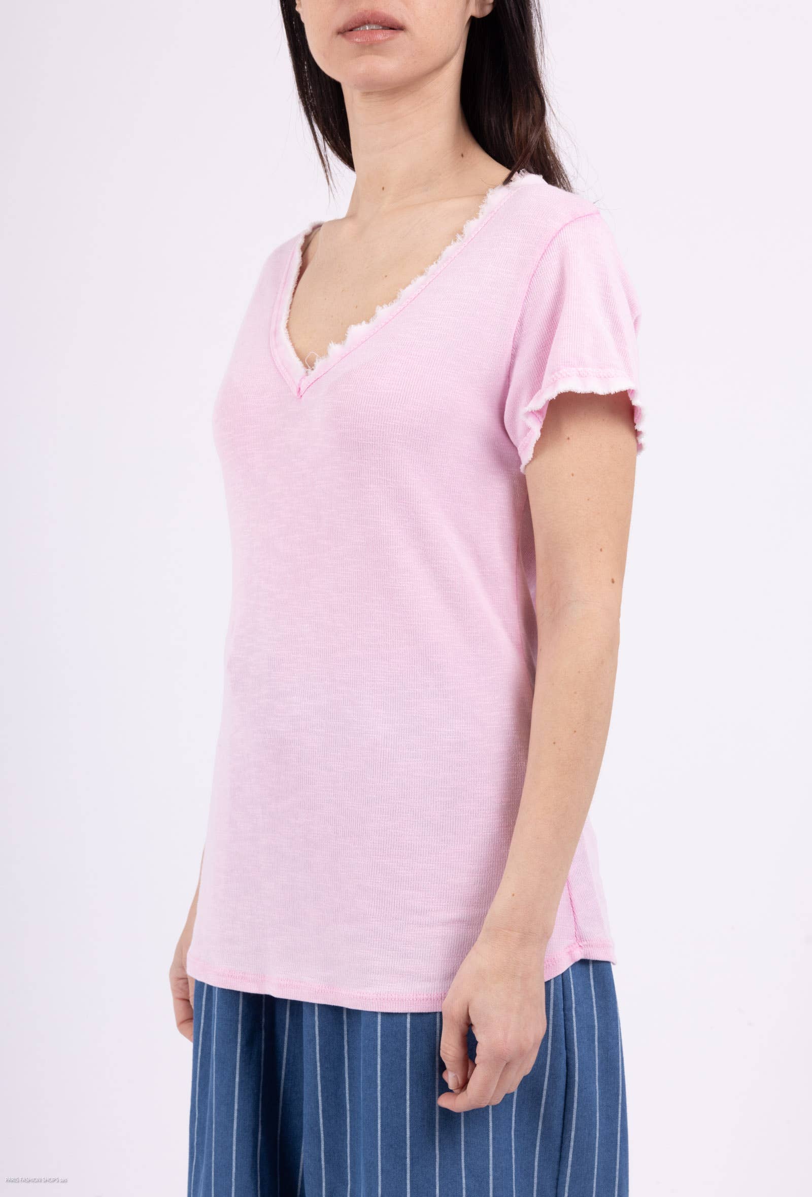 Pépouz' Paris - Wholesale T-Shirt - Women's - Washed cotton short-sleeve T-shirt PT250425