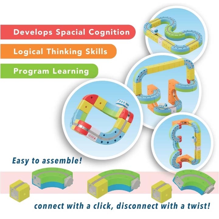 Meekins Corp – Engroshandel Byggesæt - Børn – Rail Cube Magnetisk Monorail Deluxe-sæt3