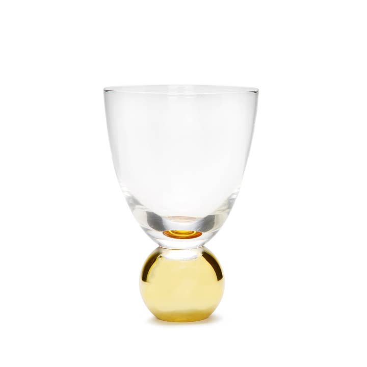 CLASSIC TOUCH DECOR INC. - Wholesale Wine Glass - Set of 6 Small Wine Glasses on Gold Ball Pedestal
