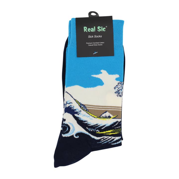 Real Sic - Wholesale Socks - Unisex - The Great Wave off Kanagawa by Hokusai Socks - Comfy Cotton for Men & Women2