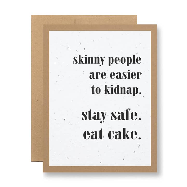 Plantable Seed Paper Greeting Card - Skinny people... for wholesale by Seedy Cards