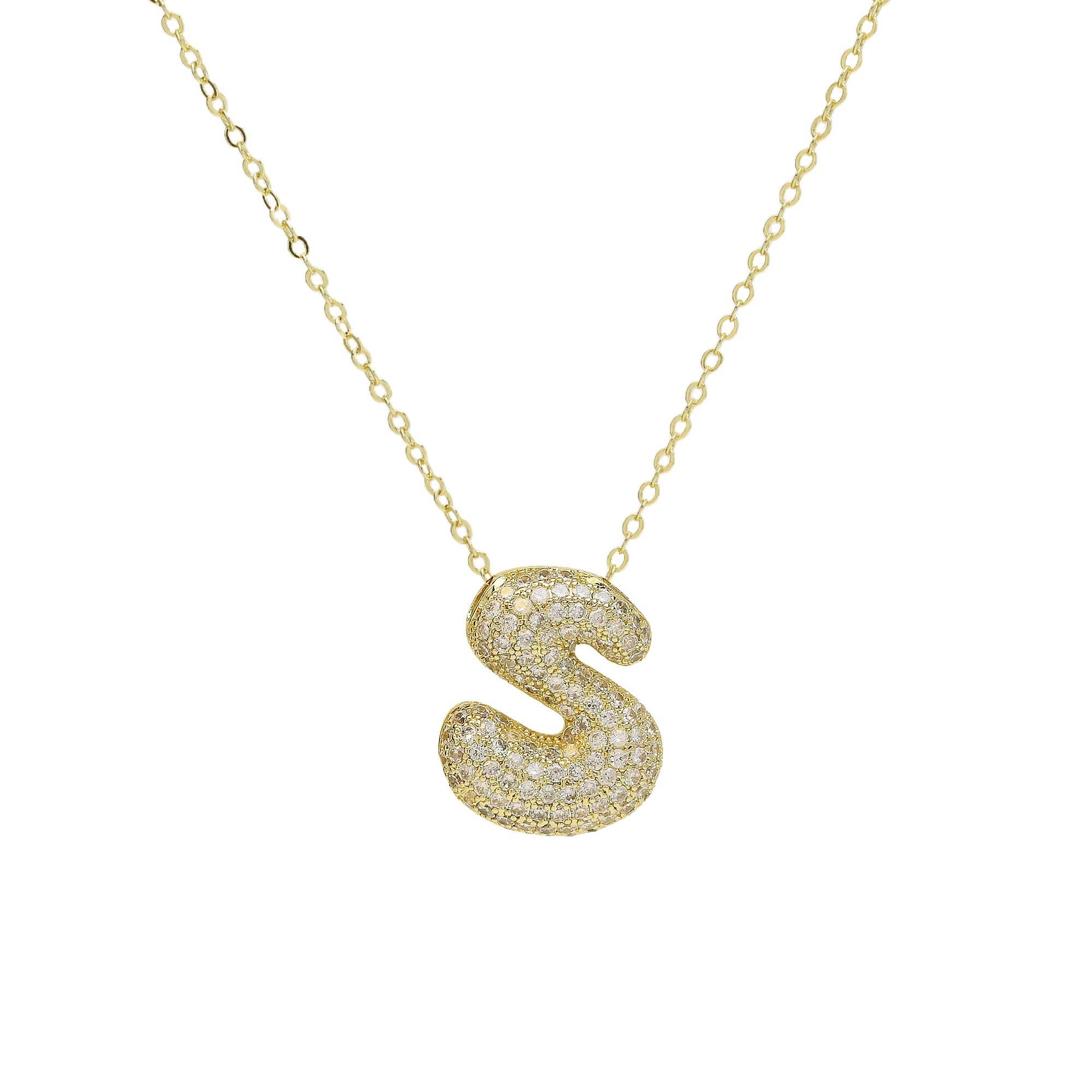 Savvy Bling - Venta al por mayor Collares con colgantes/abalorios - Collar Initial Cz Waterdrop en oro de 18 quilates18