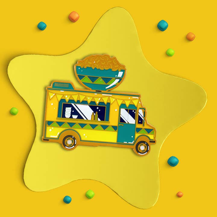 Alfiler esmaltado para camión de comida Mac & Cheese para venta al por mayor de Geek Studio